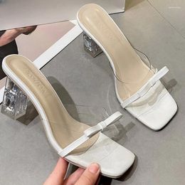 Slippers Shoes For Women 2024 Summer Fashion Elegant Women's Sandals Open Toed Sexy Party Buckle Female Zapatos De Mujer