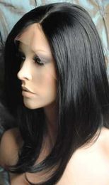 10 Inch Silky Straight 1 Jet Black Glueless Full Lace Wigs 100 Indian Remy Human Hair GFH0016562161