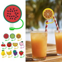 Disposable Cups Straws 1 Piece Set Of Straw Covers For Reusable Protector Fruit Pvc Caps Silicone Dust Sealing Tools