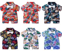 Kids Designer Clothes Boys Rompers Floral print Children039s Infant Jumpsuit Baby Summer Pyjamas Clothes Hawaiian style CZ5268782778