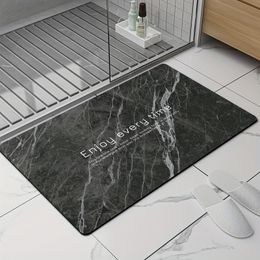 Marble Texture Diatom Mud Floor Mats Stain-resistant Bathroom Water-absorbent Quick-drying Mat Floor Mat Non-slip Entry Carpet
