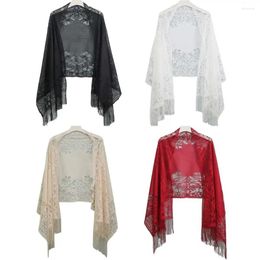 Scarves With Tassel Women Shawl Cloak Hollow Multicoloured Evening Prom Cape Fashion Scarf Party