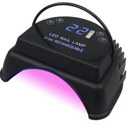 Dryers 64W High Power Rechargeable Nail Dryer Stainless Steel Cordless Gel Light Wireless Led Uv Polish Lamp With Handle