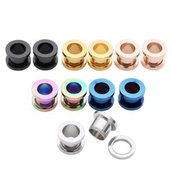 Set of 12pcs Stainless Steel Ear Plug Tunnels Gauges Pulley Body Piercing Ear Expander for Both Men and Women4733346