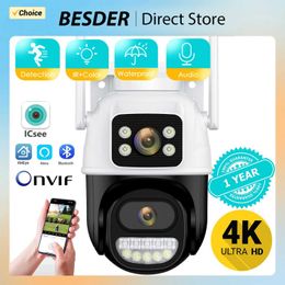 IP Cameras 4K 8MP Wifi PTZ Camera Dual Lens Dual Screen Wireless Outdoor IP Camera Auto Tracking Security CCTV P2P Video Surveillance iCSee 240413