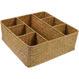 Kitchen Storage Home Decor Woven Organiser Basket For Multi-use Rattan Bedroom Desktop Container Sundries