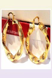 Huge Heavy Big ed 14K Yellow Real solid Gold Filled Womens Hoop Earrings supply the first class afters 2771686