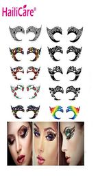 10 pairs Temporary Eye Tattoo Stickers Waterproof DIY Flash Disposable Eyeshadow Eyeliner Face Sticker Halloween Makeup Tool313e7851151