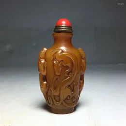 Decorative Figurines Chinese Natural Shoushan Stone Hand Carved Exquisite Snuff Bottle Seal 10601