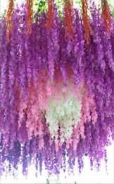 20 Colours hanging wisteria flower artificial silk flower vine elegant wisterias vines rattan for wedding garden home parties decor5227537