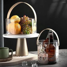 Kitchen Storage Sturdy Handle Carrying Basket Durable Space-saving Light Luxury Handheld Wide Opening For Snacks Fruits Wine Pot