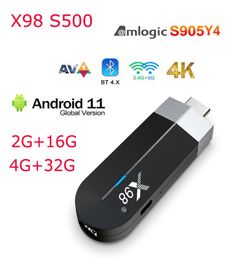 X98 S500 Mini Tv Box Stick Android 110 4K Amlogic S905Y4 2GB 4GB 16GB 32GB BT4 24G 5G Wifi Smart Tv box TV Dongle6893250