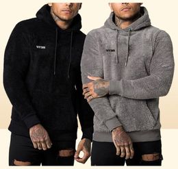 Men's Hoodies & Sweatshirts Blank y Gym Hoodie Pullover Sweatshirt Sweatsuit Winter Warm Fuzzy Thick Velvet Embroidered Custom Men6606873