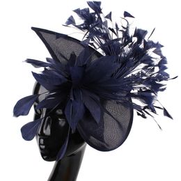 Enchanting Feather Wedding Hair Clips Fascinators Hat Flower Bride Headwear Veils Women Party Married Hair Accessory SYF678