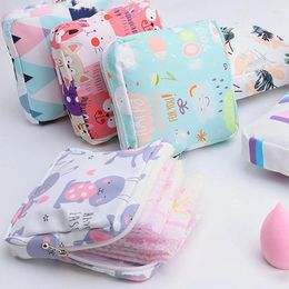 Storage Bags Sanitary Napkin Bag Mini Folding Women Cute For Gaskets Towel Girls Travel Makeup Tampon