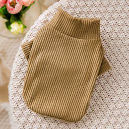 Dog Apparel Shirts Pet Clothes Solid Knitting Clothing Dogs Super Small Costume Cute Cotton Chihuahua Autumn Coffee Color Boy Chien
