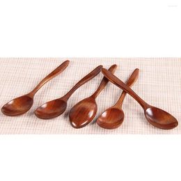 Spoons 5pcs/ 8cm Japanese-style Small Curved Spoon Environmental Tableware Cooking Soup Wave Wooden