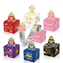 Gift Wrap Birthday Money Box For Cash Pull Pulling Boxes Happy Surprise Ideas Party Decor