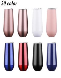 Egg Shape Cups Stainless Steel Cup Vaccum Insulation Ice Drink Cups Coffee 6oz Mug Outdoor Hiking Water Bottle 20 color YFA210117973025