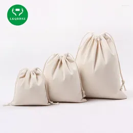 Storage Bags 3Pcs/set Coin Cosmetic Gift Bag Clothes Cotton Linen Drawstring Cartoon Nature Color Candy For Sundries