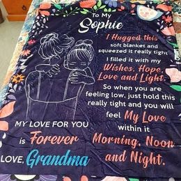 Song Blanket To My Daughter Wife MOM Warm Gift Blanket Letter Blanket Christmas Holiday Birthday Gift Heated Blanket Large