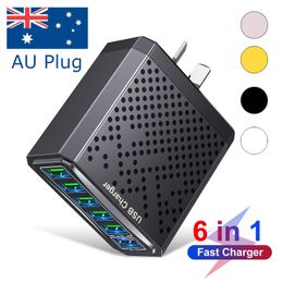 Australian USB Fast Charger AU Plug Quick Charger Mobile Phone Charger 3A 6 Ports USB Multi Charger Travel Adapter Wall Charger