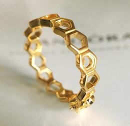 18K Yellow Gold bees Rings Set Original Box for P 925 Sterling Silver honeycomb for Women Girls Fashion accessories4792638