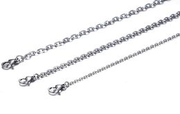 100pcs Lot Fashion Women039s Whole in Bulk Silver Stainless Steel Welding Strong Thin Rolo O Link Necklace Chain 2mm 3mm w3714132
