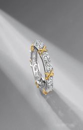 S925 Sterling Silver Micro-set Diamond Trend Couple Ring Light Luxury Niche High-end Exquisite Net Red Unisex Jewelry Gift9109435