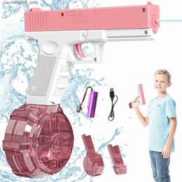 Sand Play Water Fun Gun Toys Automatic Electric Water Gun Toy Summer Outdoors Pool Beach Toys High Pressure Water Pistol Large Clip Birthday Gifts Q240413