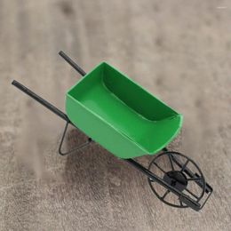 Decorative Figurines Dollhouse Push Cart High Details Decoration Metal Mini Wheelbarrow Fairy Garden Accessories For Scene Props Drop