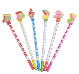 Cute Music Pencils Music Note and Piano Keyboard Themed Pencils School Stationery Set of 68034662