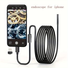 HD 2MP Endoscope Camera for iPhone with Led Lighting 1m 2m 5m Cable IP67 8mm Lens Mini Camera for IOS Devices