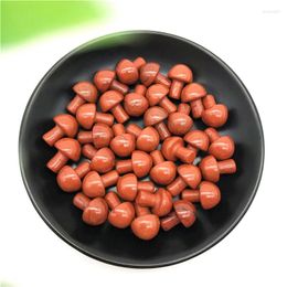 Decorative Figurines 1/2Pcs Lovely Natural Red Jasper Mushroom Shaped Polished Stone Decor Healing Gift Stones And Minerals