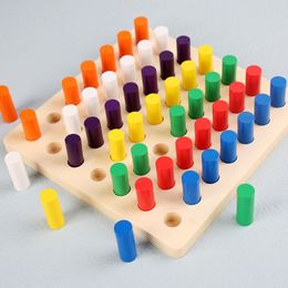 Wooden Sensory Integration Training Cylindrical Insert Montessori Teaching Aids Children's Colour Cognitive Toys