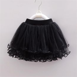 2024 Summer Infant Baby Girls Mesh Tutu Skirt Kids Solid Color Gauze Miniskirt for Little Girls Skirts Children Clothing 1-14T