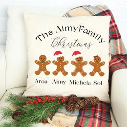 Pillow Personalised Christmas Family Gingerbread Xmas Decoration Room Presents Gift