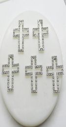 Cross shape rhinestone Buckles invitation card Wedding Ribbon Slider DIY Hair Accessories5964667