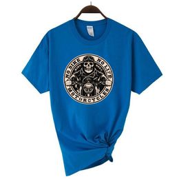 Motorcycle Enthusiast Street Skull Knight Rider Printed T-Shirt Women Loose Casual Short Sleeves Summer Breathable Tee Cotton Clothing