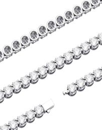 Chains Vinregem Hip Hop Rock 925 Sterling Silver 6MM Created Moissanite Gemstone Tennis Chain Necklace Bracelets Fine Jewellery Whol7794295