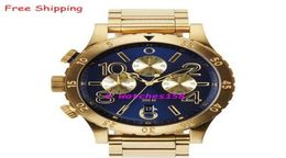 Men039s A4861922 Quartz Watches THE 4820 CHRONO Blue Dial Gold Steel Strap CHRONOGRAPH Original Box A4861922 A486 19223918509