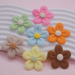 20Pcs 5.2CM Fabric Flower Applique For DIY Handmade Hair Clip Hat Crafts Patches Decor Ornament Clothing Accessories
