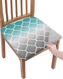 Chair Covers Moroccan Turquoise Gray Gradient Seat Cushion Stretch Dining Cover Slipcovers For Home El Banquet Living Room