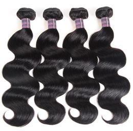 Ishow 4PCS Lot Brazilian Virgin Hair Extensions Body Wave Hair Weave Whole Human Hair Bundles Wefts for Women All Ages Natura2698411