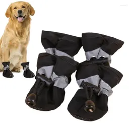 Dog Apparel Boots 4 PCS Pet Shoes Rain Pavement & Protectors With Adjustable Drawstring Waterproof Shoe