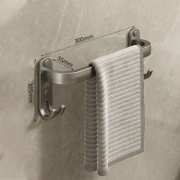 Ermo Bathroom Accessories Wall Mounted Towel Rack Space Aluminium Shower Room Holder Towel Hanger 20-60CM Multilayer Towel Bar