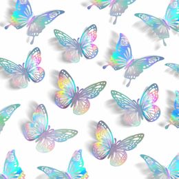3D butterfly wall decoration , detachable butterfly for cake cake decoration,3D paper butterfly stickers for birthday Baby Shower girl Room Kindergarten decal