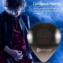 1PC Guitar Picks Plastic with High-sensitivity LED Light Touch Glowing Plectrum Ukulele Bass Electric Guitar Pick for Guitarists