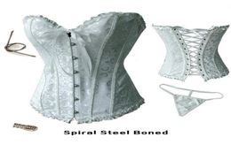 Sexy White Full Steel Boned corset lingerie wholes Wedding Corset body lift shaper sexy underwear 89007614630