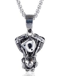 Engine Motorcycle Biker Necklace Personalised Punk Hip Hop Pendant Necklaces For Men And Women Stainless Steel Chain7487735